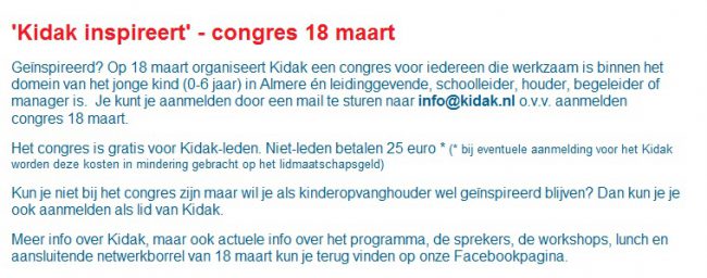 Kidak inspireert 18 maart tekst